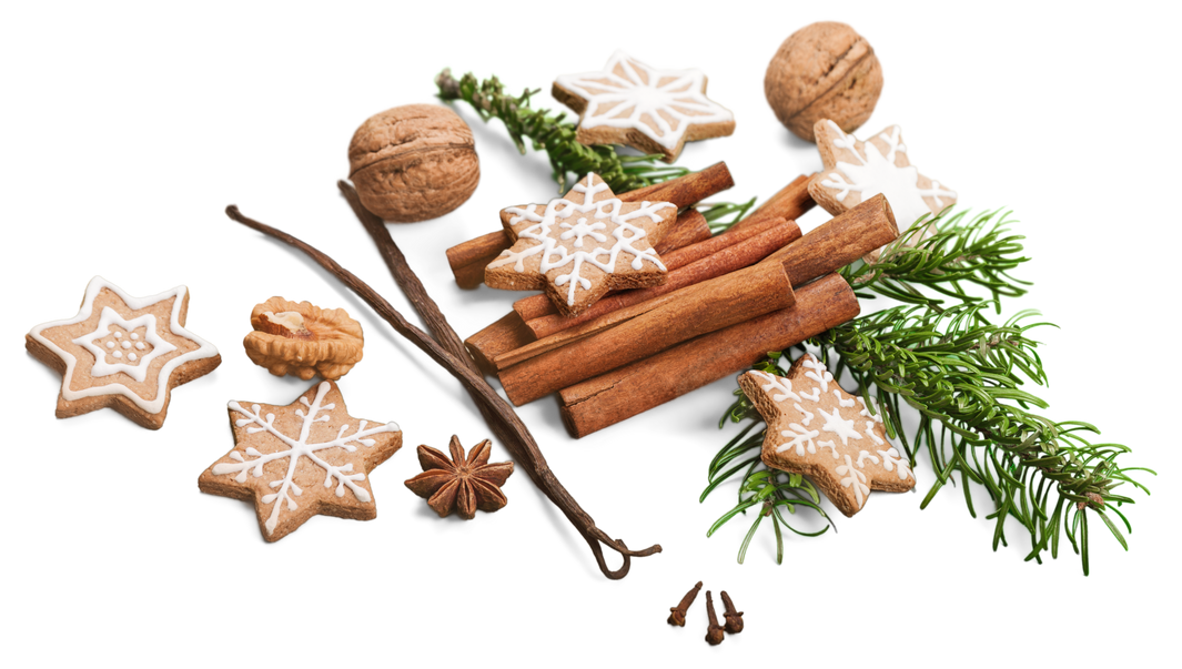 Homemade Christmas Cookies on White Background